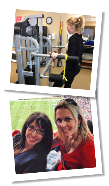 Two pictures of Simone LaFollete, Disc Fusion Surgery patient