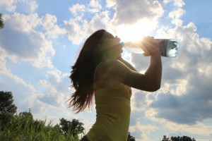 Woman drinking water